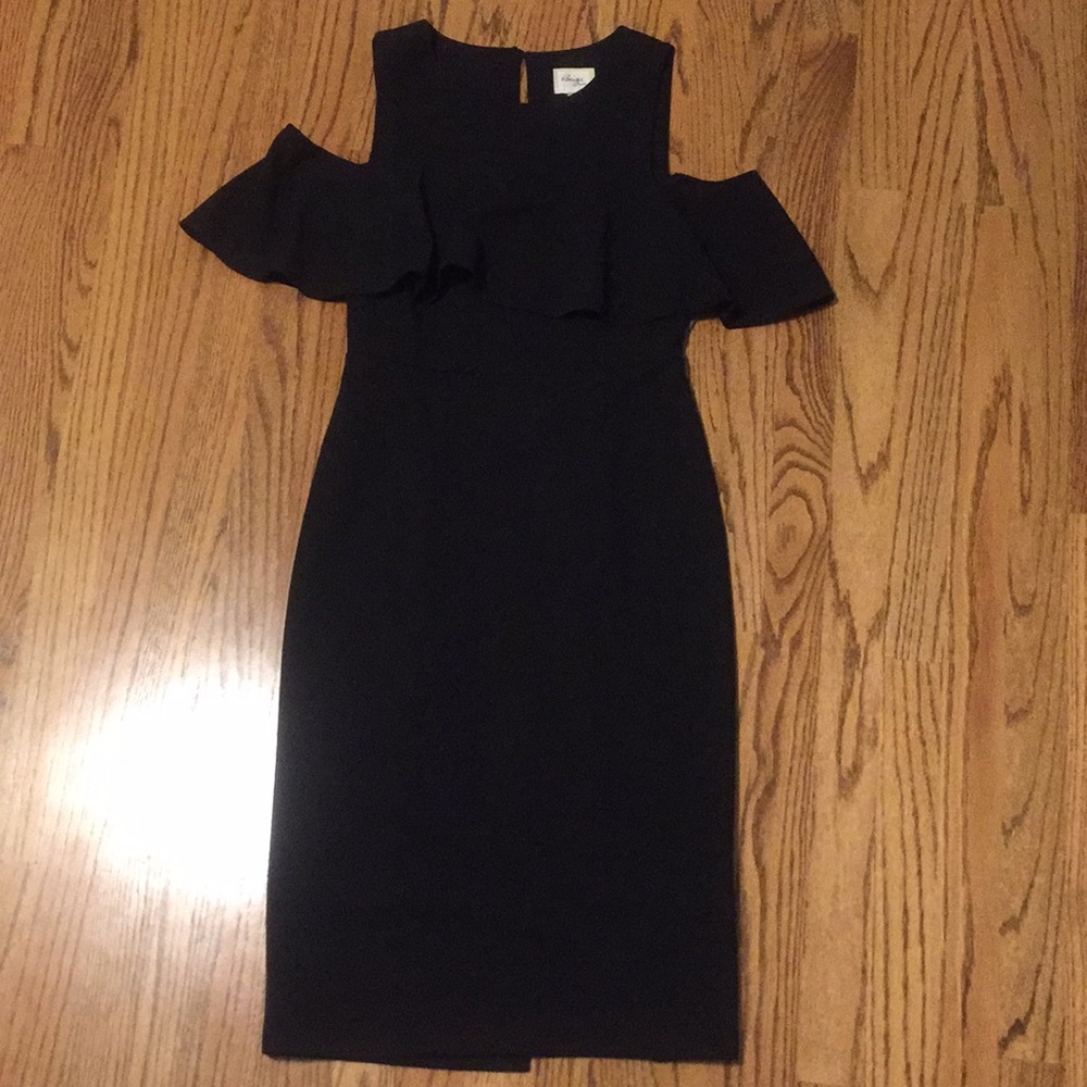 Black midi off the shoulder dress